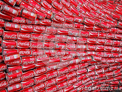 Coca Cola Cans Editorial Stock Photo