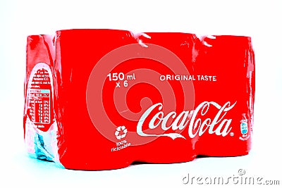 COCA-COLA. Coca-Cola and contour bottle are trademarks of The Coca-Cola Company Editorial Stock Photo