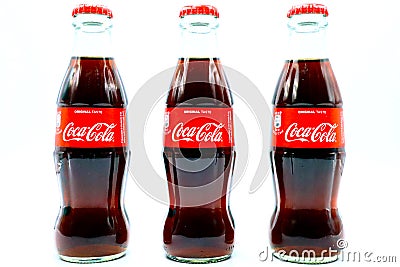 COCA-COLA. Coca-Cola and contour bottle are trademarks of The Coca-Cola Company Editorial Stock Photo