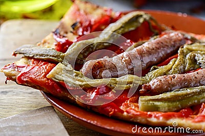 Coca de recapte, catalan cake similar to pizza Stock Photo