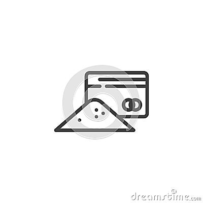 Cocaine and Credit card line icon Vector Illustration