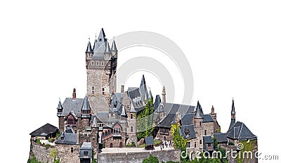 Cochem Castle Germany isolated on white background Stock Photo