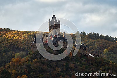 Cochem Reichsburg castle above the Moselle Editorial Stock Photo