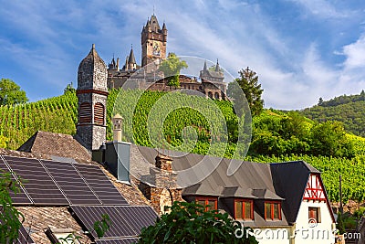 Cochem with Reichsburg castle, Germany Stock Photo