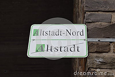 Cochem, Germany - 02 09 2021: Town sign at old town Stock Photo
