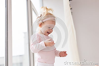 Cochlear implant for baby. Deaf child with hearing aid. Health care and medicine technology and innovations - Copy space Stock Photo