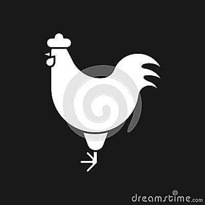 Cock icon. Rooster Flat cock icon design style illustrations Cartoon Illustration