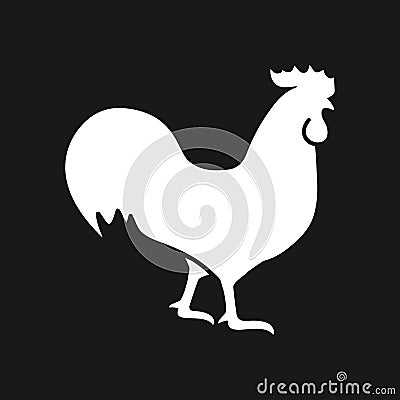 Cock icon. Rooster Flat cock icon design style illustrations Cartoon Illustration