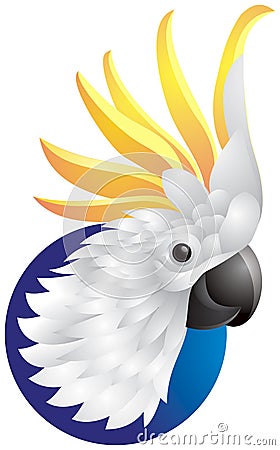 Cockatoo head logo Vector Illustration