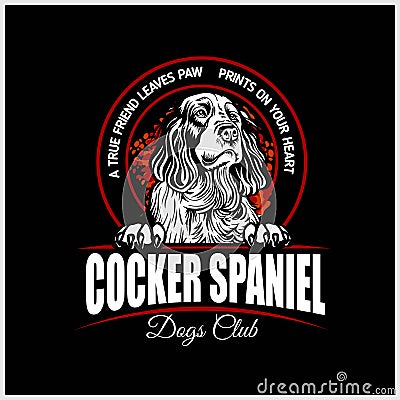 Cocker Spaniel - vector illustration for t-shirt, logo and template badges Vector Illustration