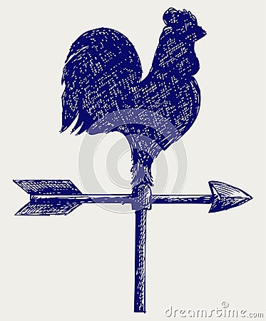 Cockerel wind vane Vector Illustration