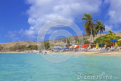 Cockleshell beach in St Kitts, Caribbean Editorial Stock Photo