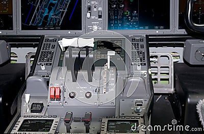 Cockpit detail of airliner Stock Photo