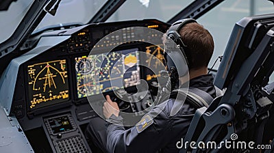 Cockpit pilots military combat Fighter war Stock Photo