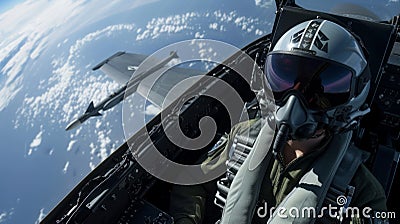 Cockpit pilots military combat Fighter war Stock Photo