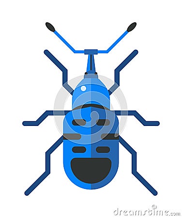 Cockroach dirty broun pest and disgusting roach crawling bug cartoon flat vector. Vector Illustration