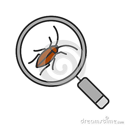 Cockroach searching color icon Vector Illustration