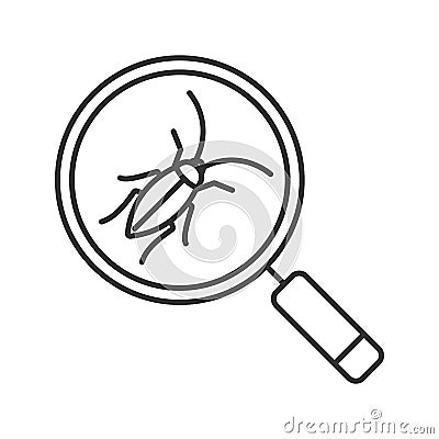 Cockroach searching linear icon Vector Illustration