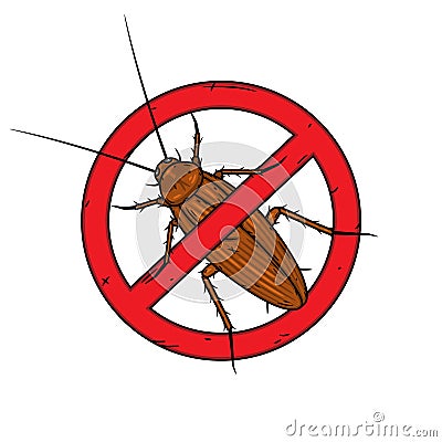 Cockroach. Vector illustration isolated on white background. Vector Illustration