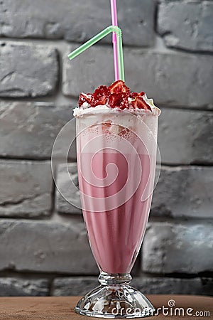 Milk Cocktail blur background Stock Photo