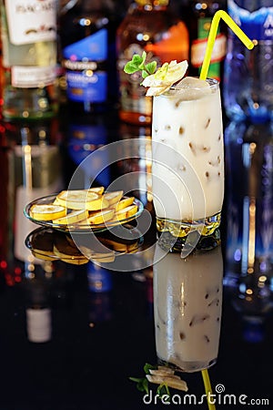 Cocktail banana Stock Photo