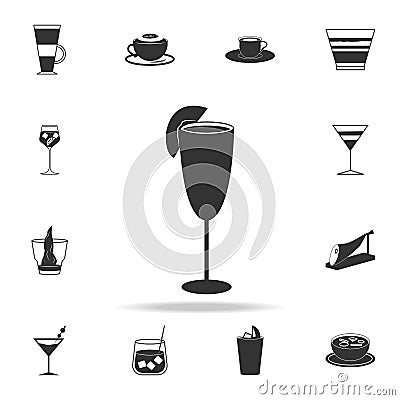 cocktail bellini icon. Detailed set of italian foods illustrations. Premium quality graphic design icon. One of the collection ico Cartoon Illustration