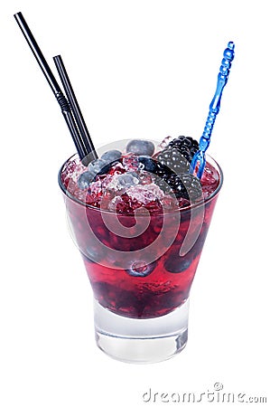 Cocktail with blackberry Stock Photo