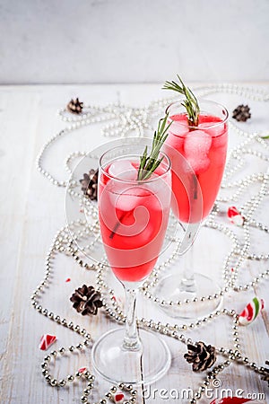 Cocktail with cranberry and rosemary Stock Photo