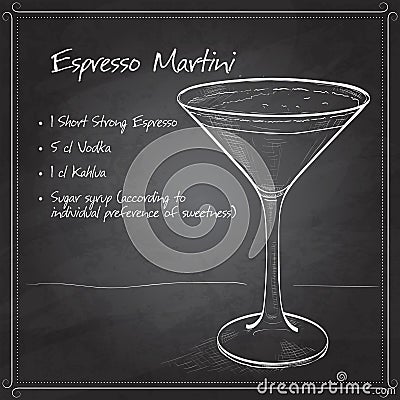 Cocktail Espresso Martini Vector Illustration