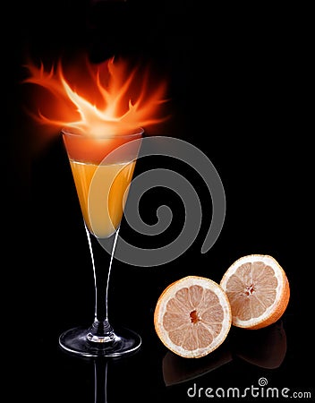 Cocktail fire Stock Photo