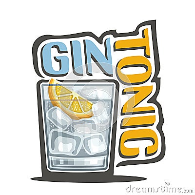 Cocktail Gin Tonic Vector Illustration