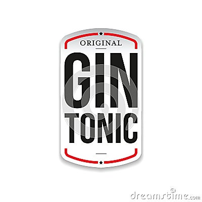 Cocktail Gin Tonic vintage sign Vector Illustration