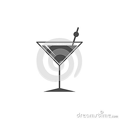 Cocktail glass icon. Summer drinks sign. Goblet symbol. Vector illustration. Flat design Stock Photo