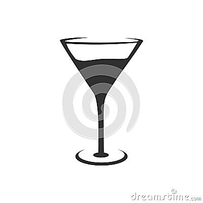 Cocktail Glass Silhouette Design Vector Illustration