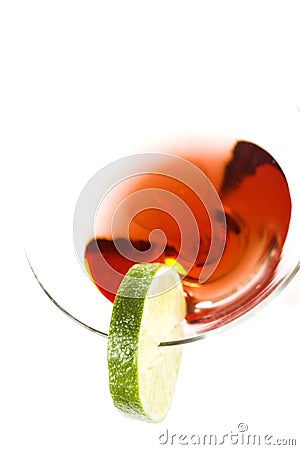 Cocktail with green lemon Stock Photo