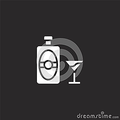 cocktail icon. Filled cocktail icon for website design and mobile, app development. cocktail icon from filled hawaii collection Vector Illustration