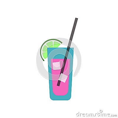 Cocktail icon with lime on white background. Mojito Stock Photo