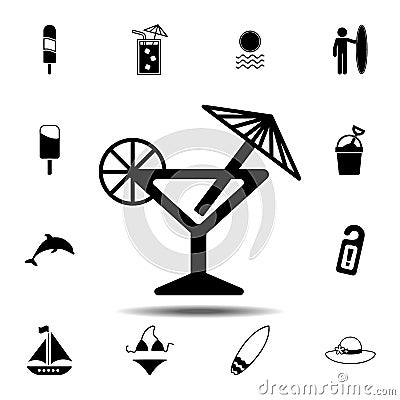 Cocktail icon. Simple glyph vector element of Summer icons set for UI and UX, website or mobile application Stock Photo