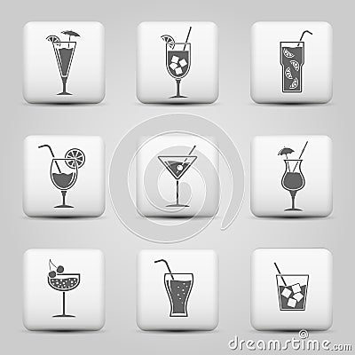 Cocktail icons Vector Illustration