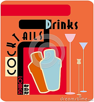Cocktail lounge promo Vector Illustration
