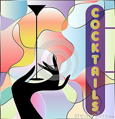 Cocktail lounge promo Vector Illustration