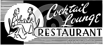 Cocktail Lounge Restaurant Vector Illustration