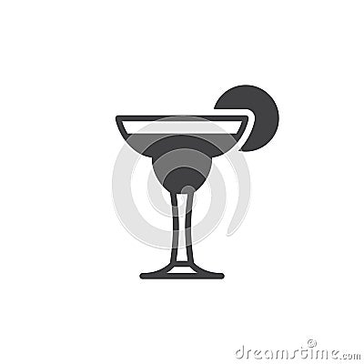 Cocktail margarita icon vector, filled flat sign Vector Illustration