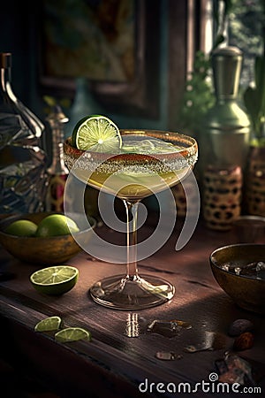 Cocktail Margarita professional product shooting AI generated Stock Photo