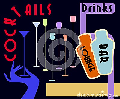 Cocktail menu Vector Illustration