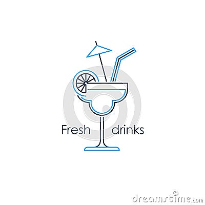 Cocktail party, alcohol drinks Vector Illustration