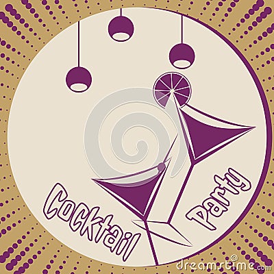 Cocktail party card Cartoon Illustration