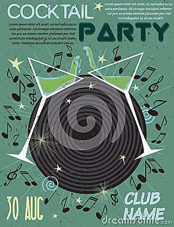 Cocktail party poster Vector Illustration