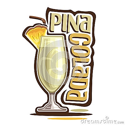 Cocktail Pina Colada Vector Illustration