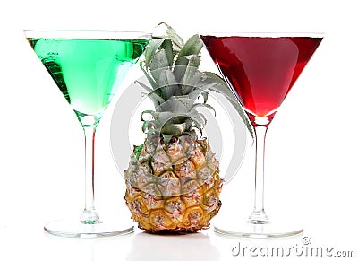 Cocktail and pineapple Stock Photo